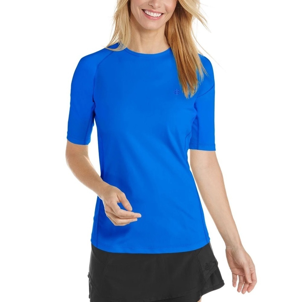 Coolibar - Hightide Short Sleeve Swim Shirt UPF 50+ Baja Blue